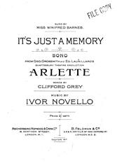 It's Just A Memory (from 'Arlette') - Vocal/Piano (Digital Download)