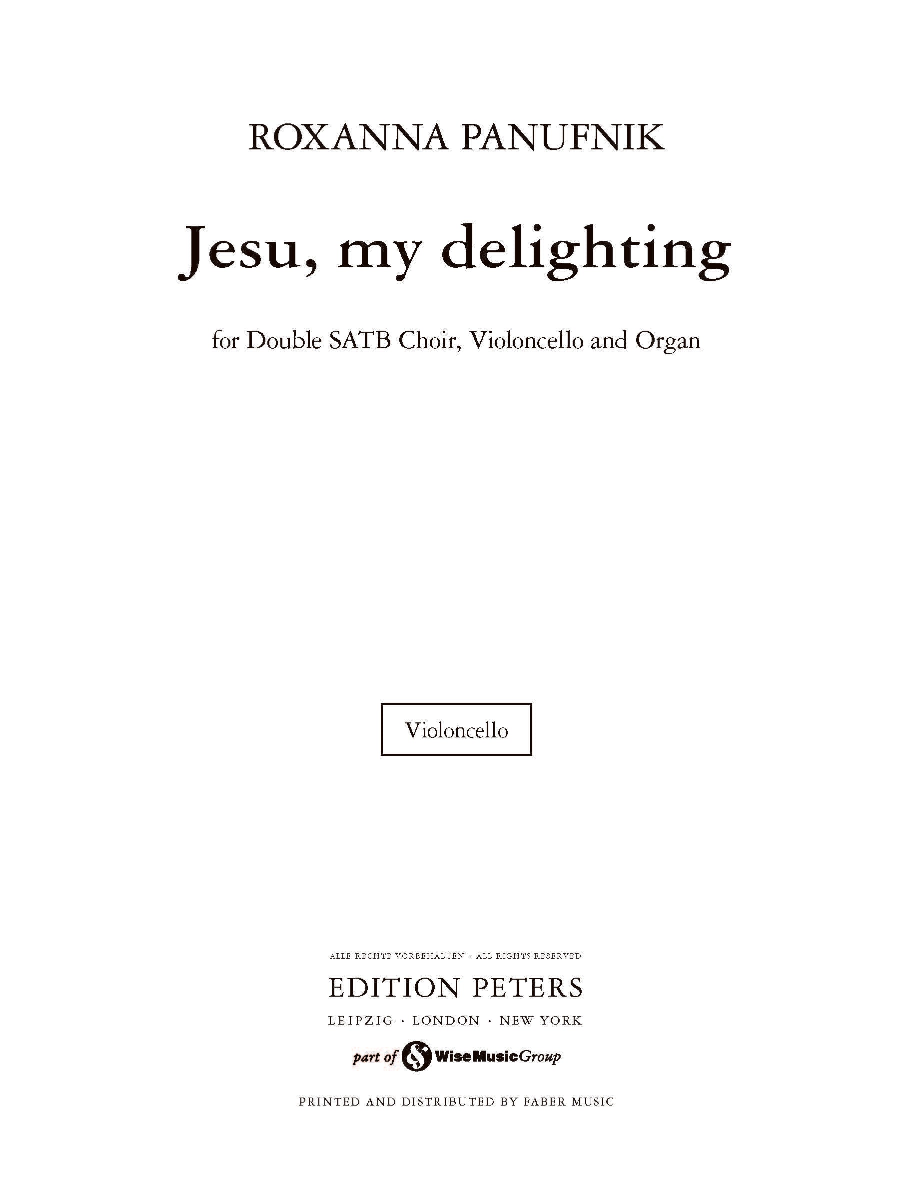 Jesu, My Delighting (EP73715A) - Cello (Digital Download)