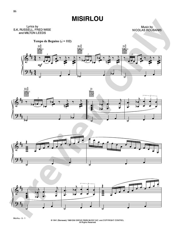 Misirlou - Piano (Digital Download)