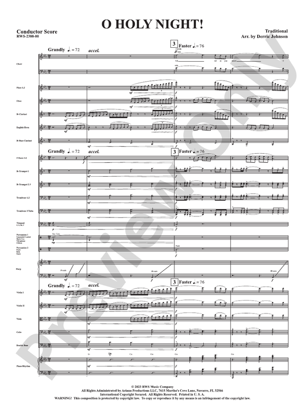 O Holy Night! (Grade 4.5) - Full Orchestra Conductor Score & Parts (Digital Download)