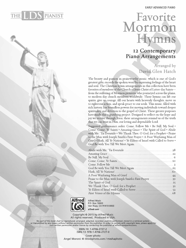 The LDS Pianist: Favorite Mormon Hymns: 12 Contemporary Piano Arrangements - Piano (Digital Download)