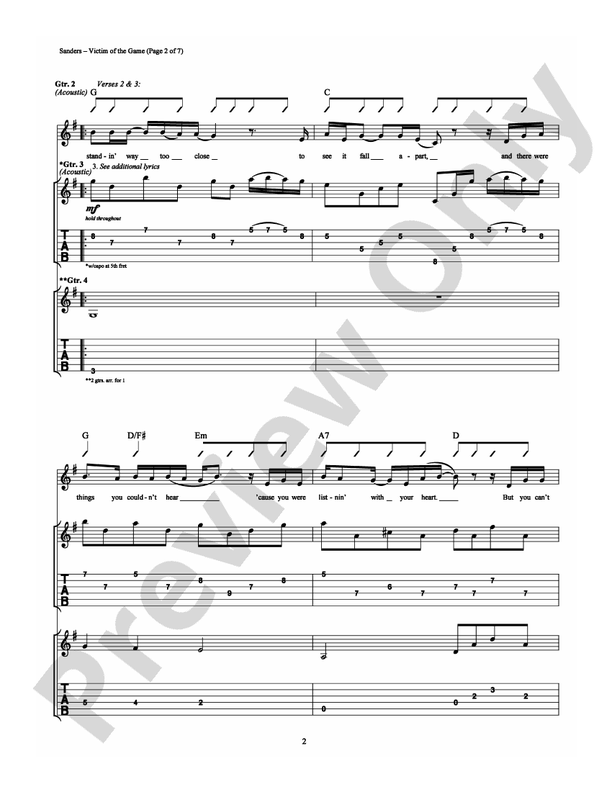 Victim of the Game - Guitar TAB (Digital Download)