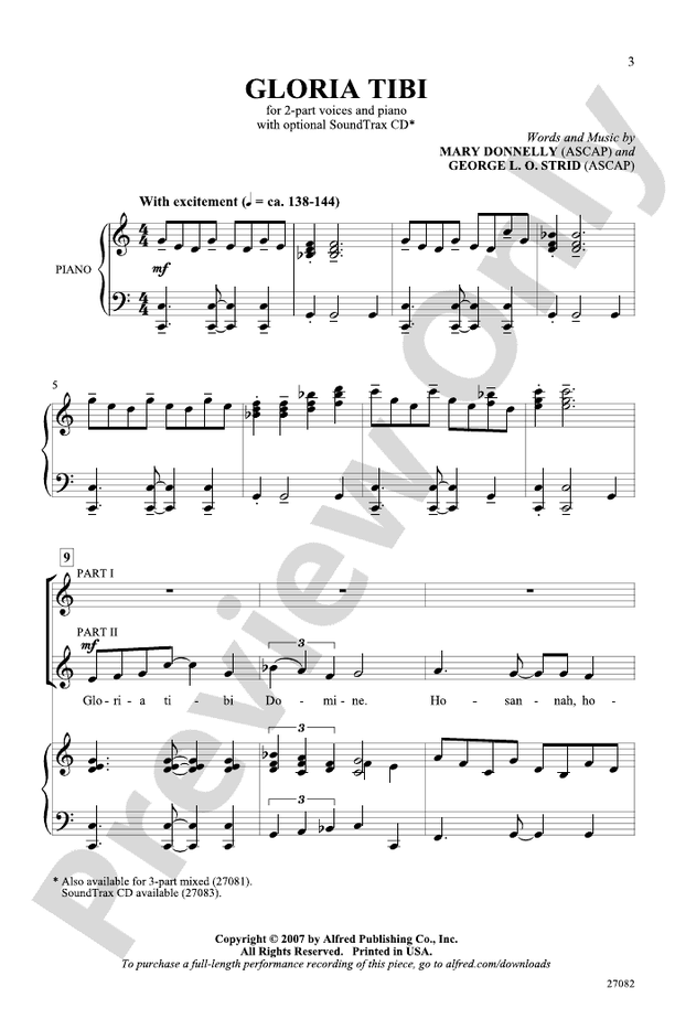 Gloria Tibi – 2-Part Choral Octavo (Digital Download)