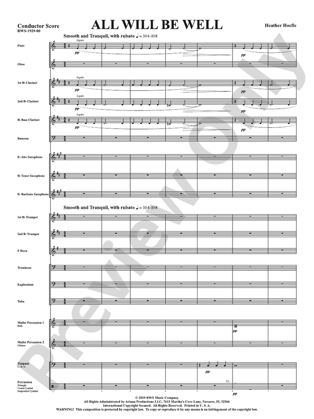 All Will Be Well - Concert Band Conductor Score & Parts (Digital Download)