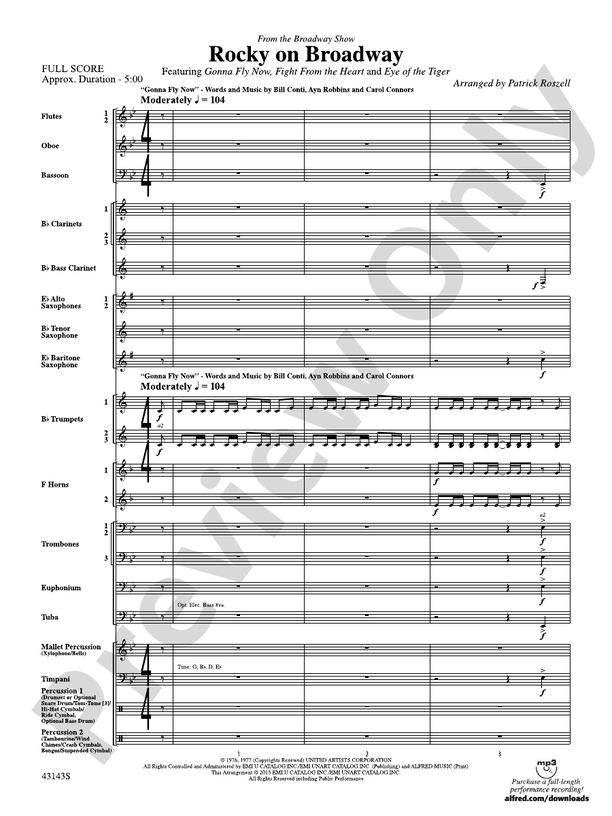 Rocky on Broadway - Concert Band Conductor Score & Parts (Digital Download)