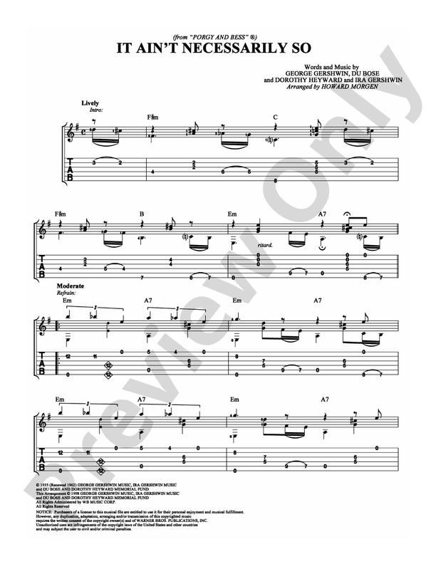 It Ain't Necessarily So - Arr. Howard Morgen - Guitar TAB (Digital Download)