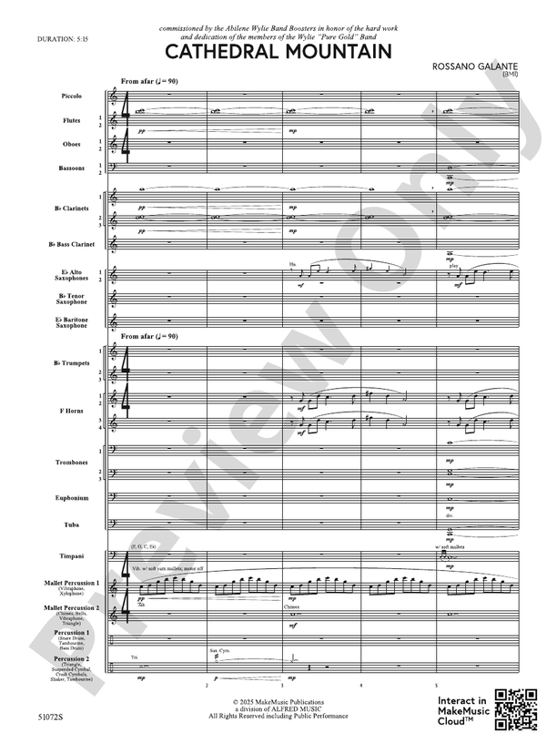 Cathedral Mountain - Concert Band Conductor Score & Parts(Digital Download)