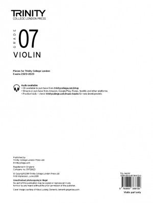 Trinity Violin - Grade 7- 2020-2023 - Part Only - Trinity College London