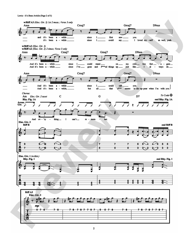 It's Been Awhile - Guitar TAB (Digital Download)