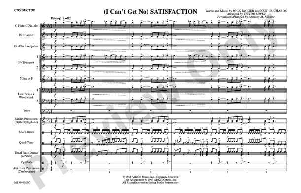 (I Can't Get No) Satisfaction – Marching Band Conductor Score & Parts (Digital Download)