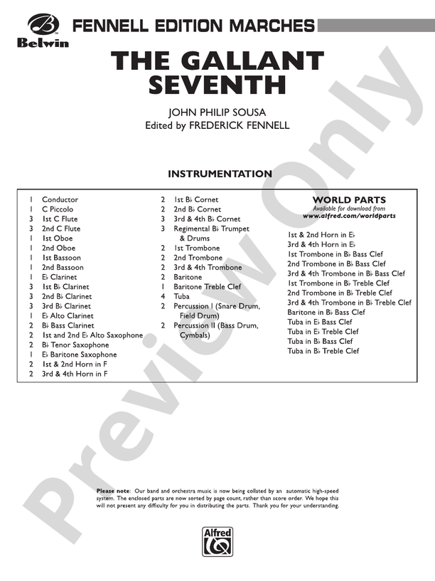 The Gallant Seventh - Concert Band Conductor Score & Parts (Digital Download)