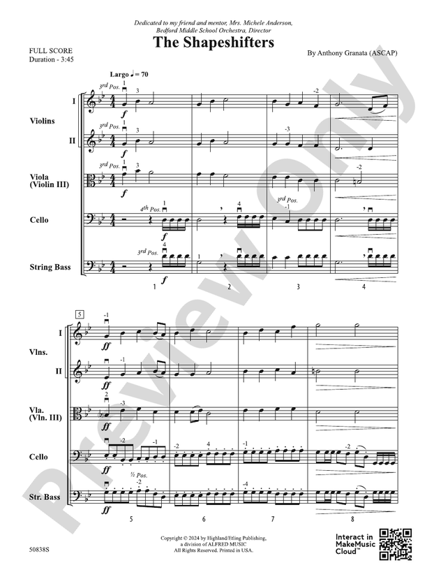 The Shapeshifters – String Orchestra Conductor Score & Parts