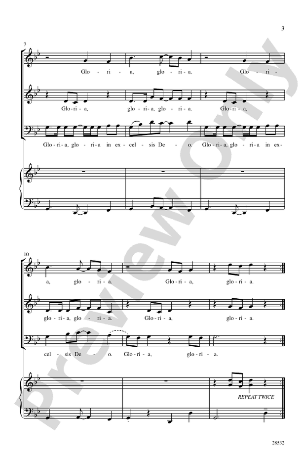 Gloria in Excelsis Deo – 3-Part Mixed Choral Octavo (Digital Download)
