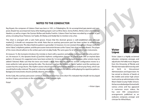 Cubano Chant (Grade 3) - Jazz Ensemble Conductor Score & Parts(Digital Download)