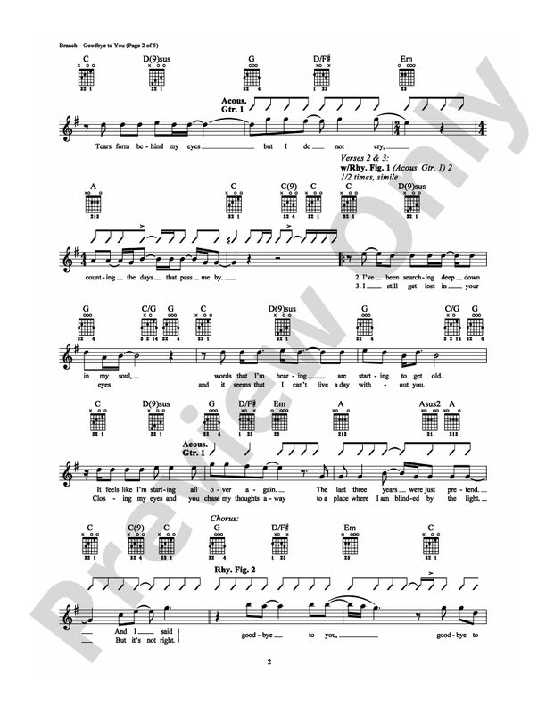 Goodbye to You - Guitar TAB (Digital Download)
