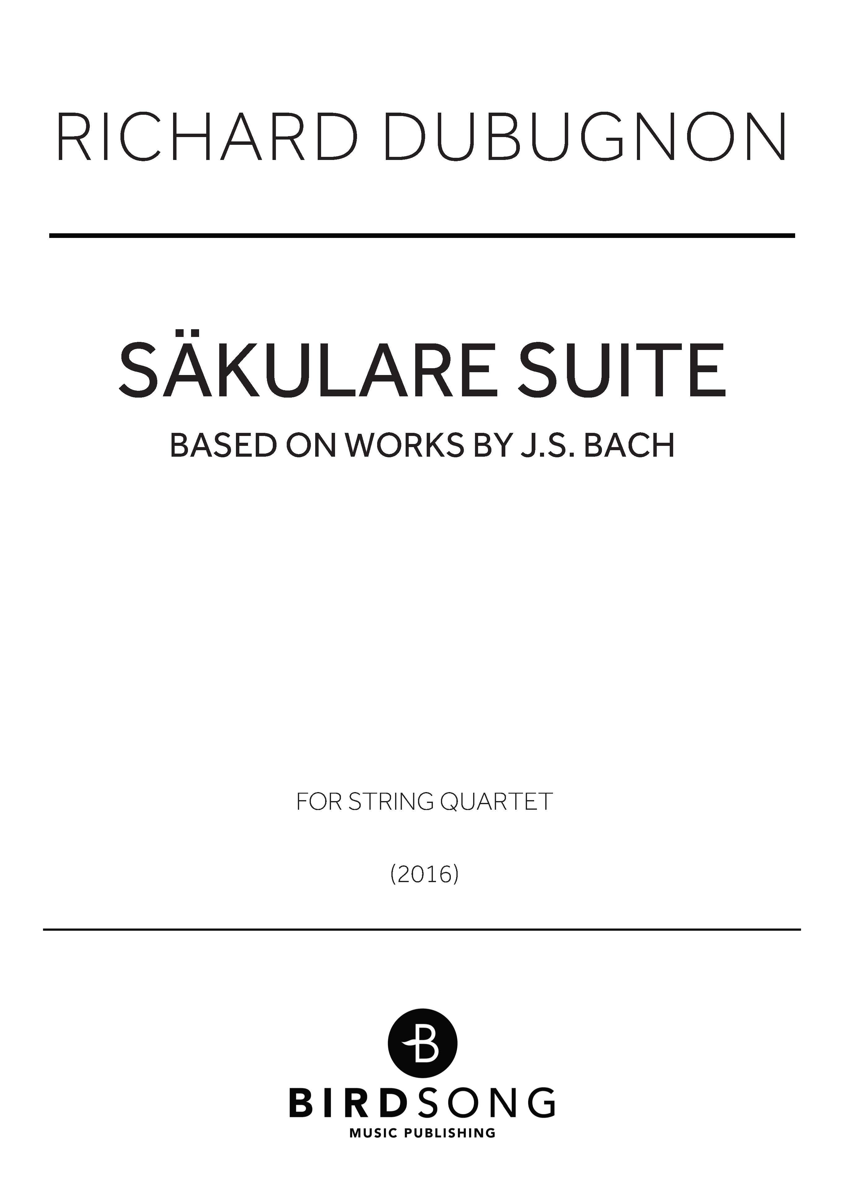 Säkulare Suite - String Quartet (Digital Download)