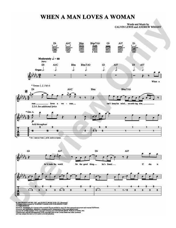 When A Man Loves A Woman - Guitar TAB (Digital Download)