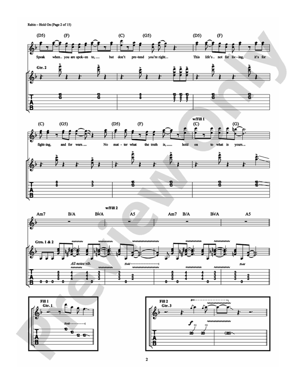 Hold On - Yes - Guitar TAB (Digital Download)
