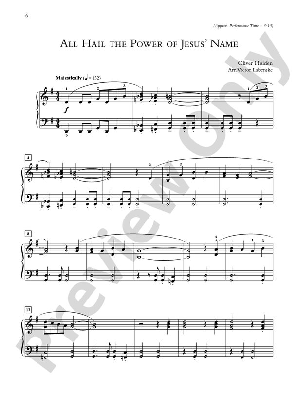All Hail the Power of Jesus' Name - Piano Solo (Digital Download)