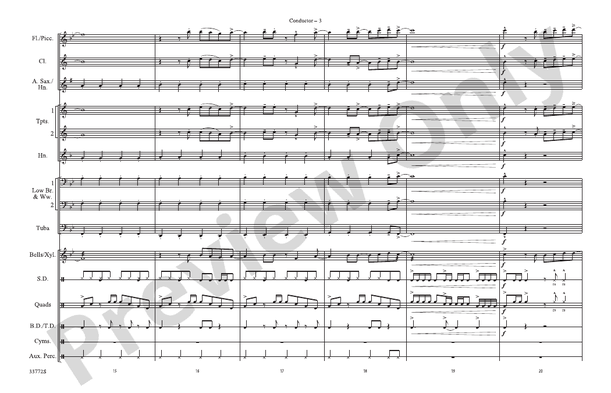 Down – Marching Band Conductor Score & Parts (Digital Download)