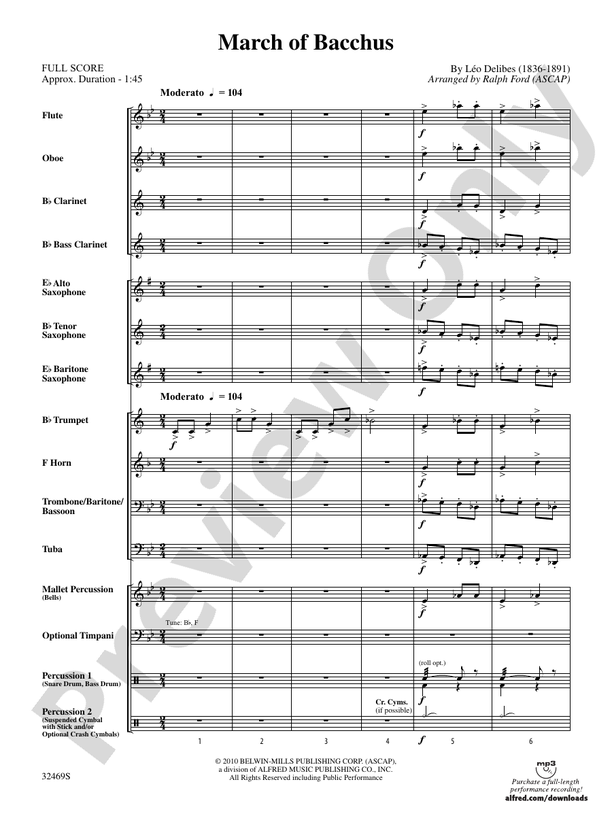 March of Bacchus - Concert Band Conductor Score & Parts (Digital Download)