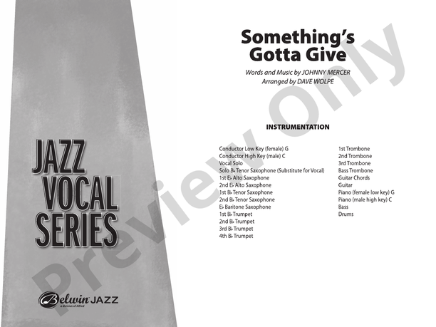 Something's Gotta Give - Jazz Ensemble Conductor Score & Parts(Digital Download)