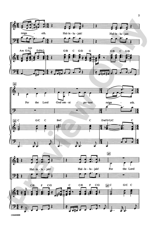 Hallelujah from Handel's Messiah - 3-Part Mixed Choral Octavo (Digital Download)