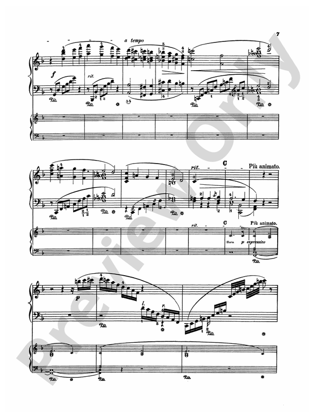 Rubinstein - Piano Concerto No. 4, Op. 70 - 2 Piano, 4 Hands - TWO Copies required - (Digital Download)