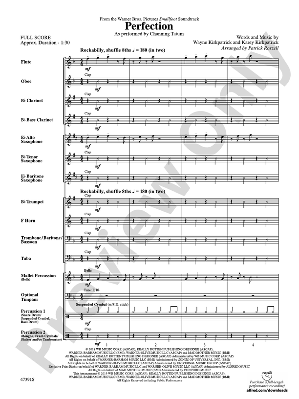 Perfection - Concert Band Conductor Score & Parts (Digital Download)