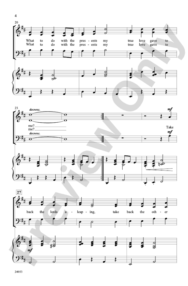 My True Love Gave to Me – SAB Choral Octavo (Digital Download)
