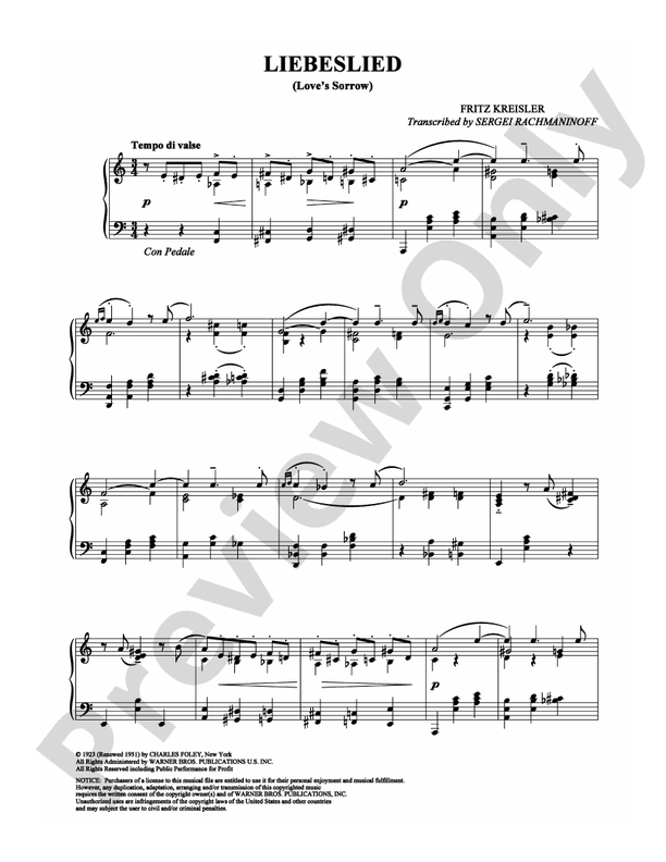 Kreisler - Liebeslied - Piano (Digital Download)