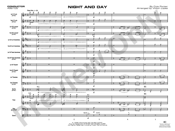 Night and Day (Jazz Beginnings Series) – Jazz Ensemble Conductor Score & Parts (Digital Download)