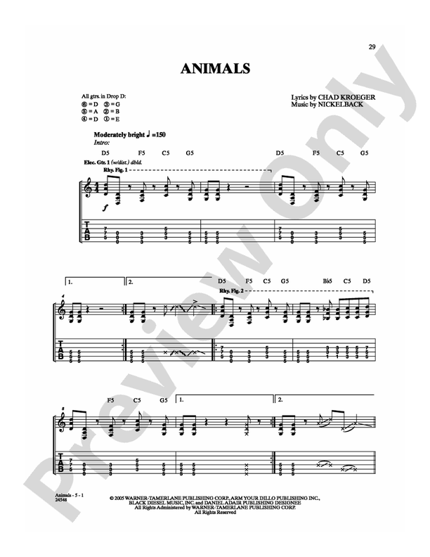 Animals - Guitar TAB (Digital Download)