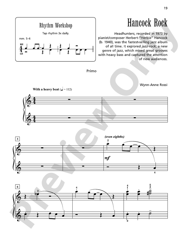 Hancock Rock - 1 Piano, 4 Hands (Digital Download)