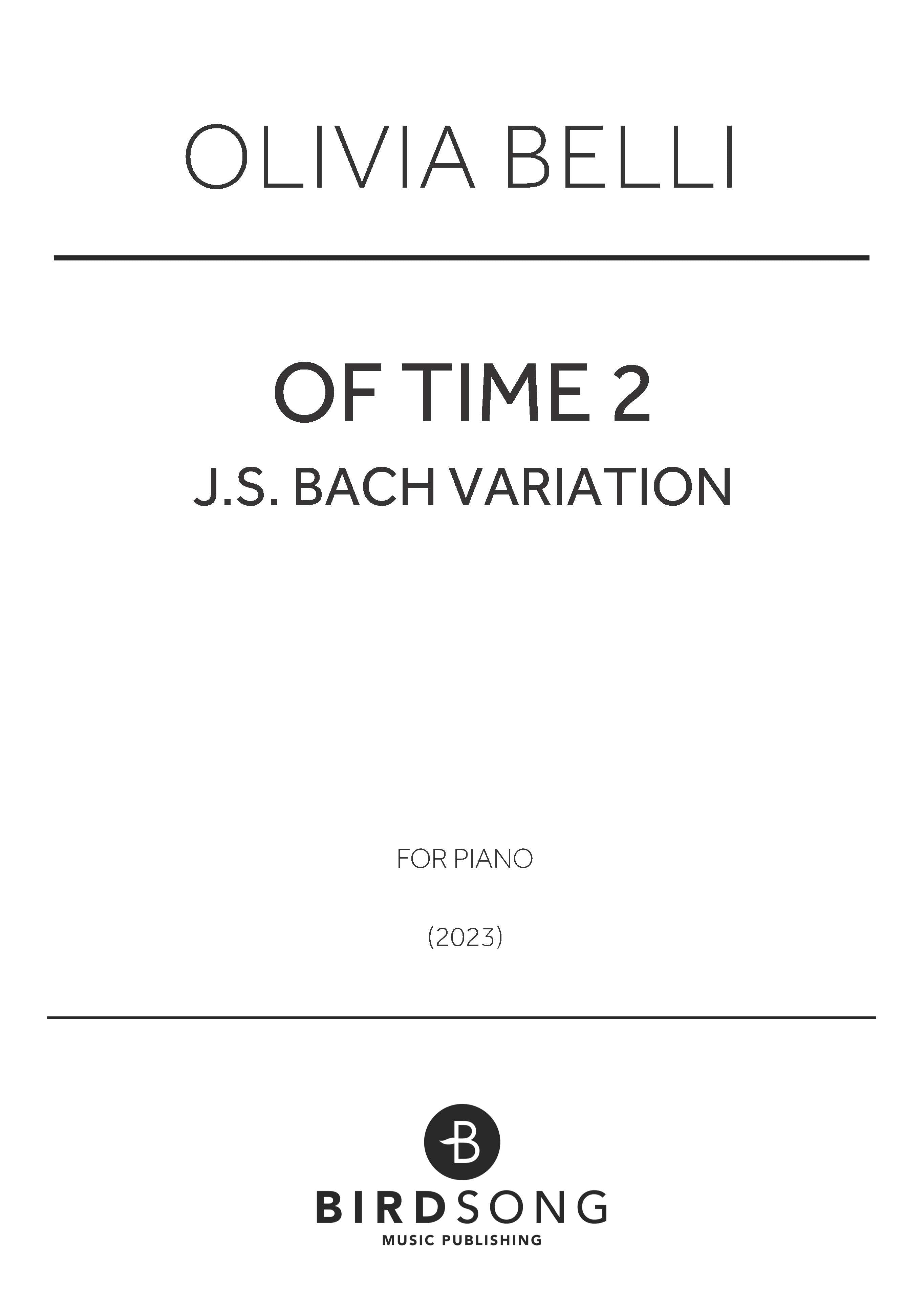 Belli - Of Time 2 - Piano Solo (Digital Download)