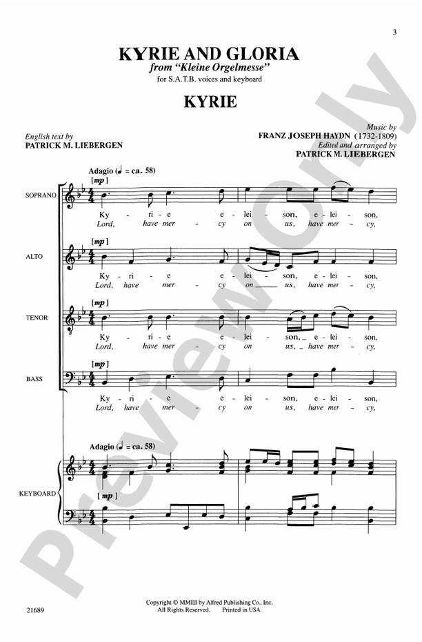 Kyrie and Gloria, from Haydn's Kleine Orgelmesse – SATB Choral Octavo (Digital Download)