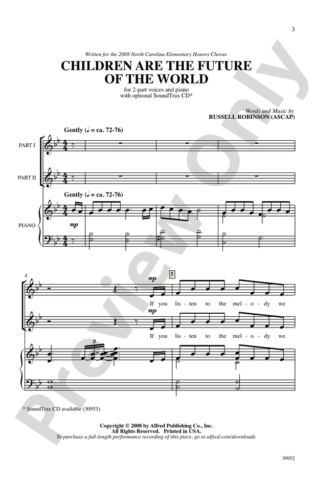 Children Are the Future of the World – 2-Part Choral Octavo (Digital Download)