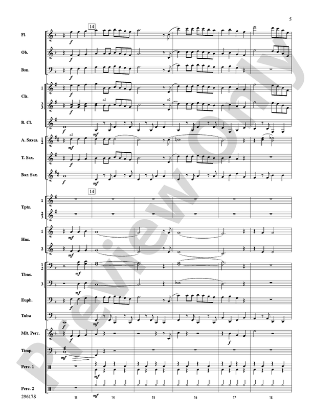 Rain - Concert Band Conductor Score & Parts (Digital Download)