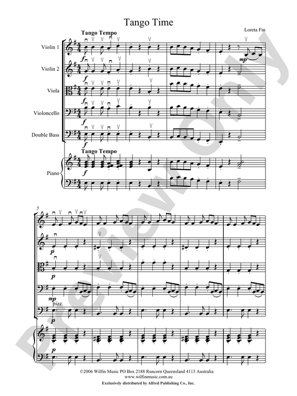 Tango Time - Loreta Fin – String Orchestra Conductor Score & Parts (Digital Download)