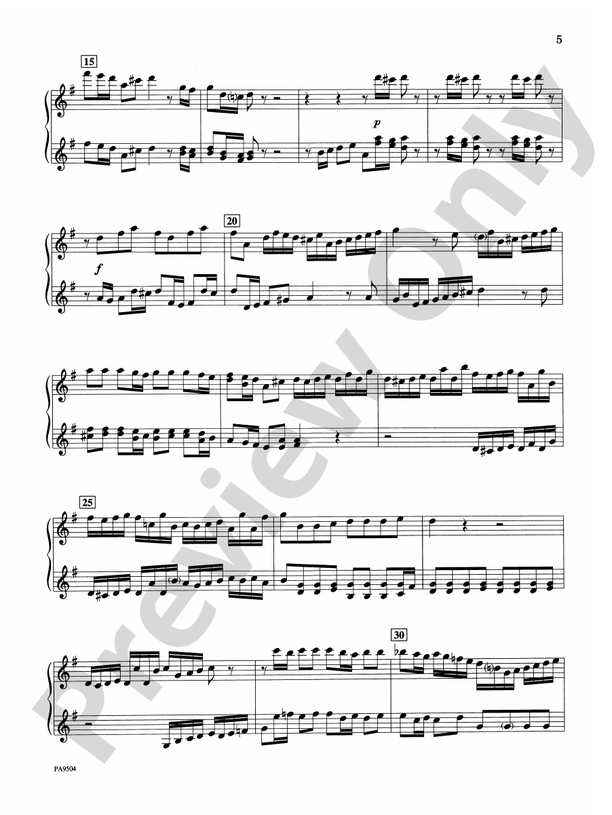Brandenburg Concerto No. 3 (First Movement) - 2 Pianos, 8 Hands (Digital Download)