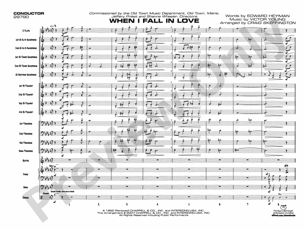 When I Fall in Love (Grade 3) - Jazz Ensemble Conductor Score & Parts (Digital Download)