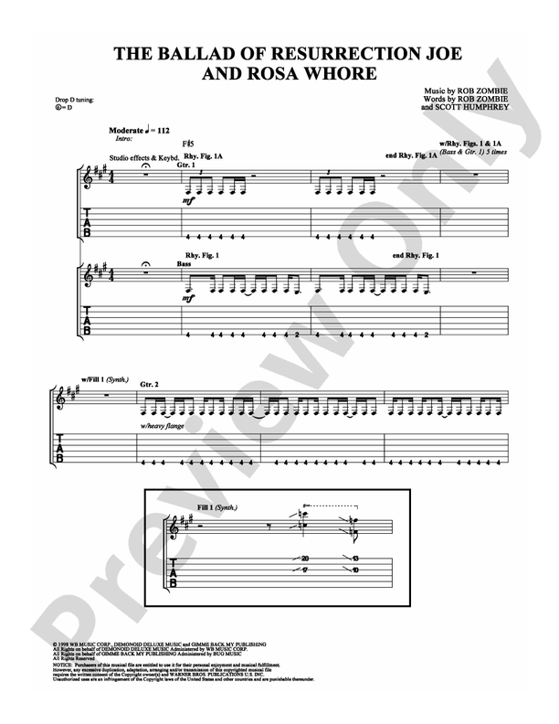 The Ballad of Resurrection Joe and Rosa Whore - Guitar TAB (Digital Download)