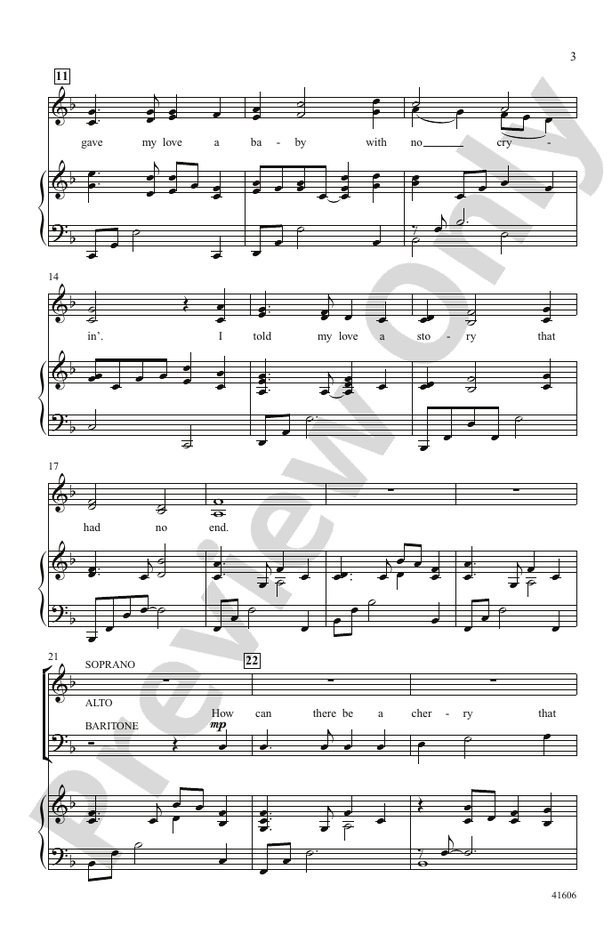 I Gave My Love a Cherry – SAB Choral Octavo - Digital Sheet Music Download (Digital Download)