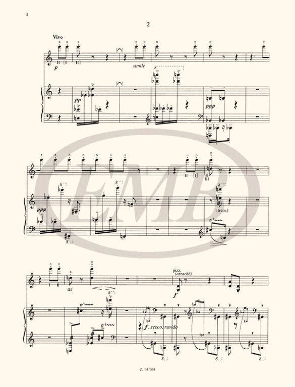 Kurtag - 3 Pieces Op14 A - Violin/Piano Accompaniment EMB Z14104