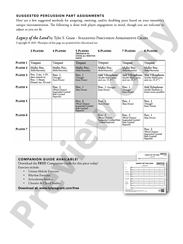 Legacy of the Land (Based on "The Promised Land") - Concert Band Conductor Score & Parts(Digital Download)