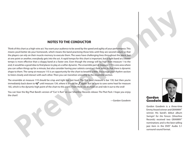 Cut 'n Run - Jazz Ensemble Conductor Score & Parts (Digital Download)