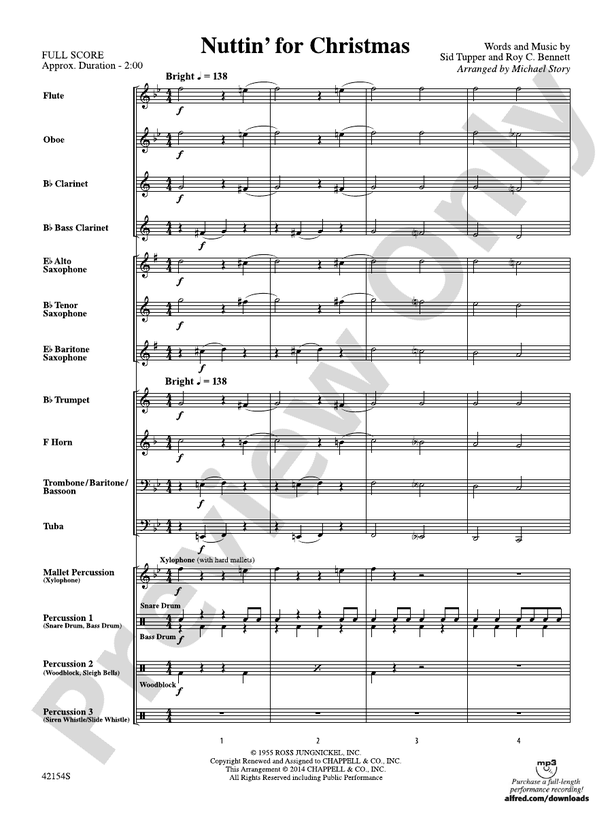 Nuttin' for Christmas - Concert Band Conductor Score & Parts (Digital Download)