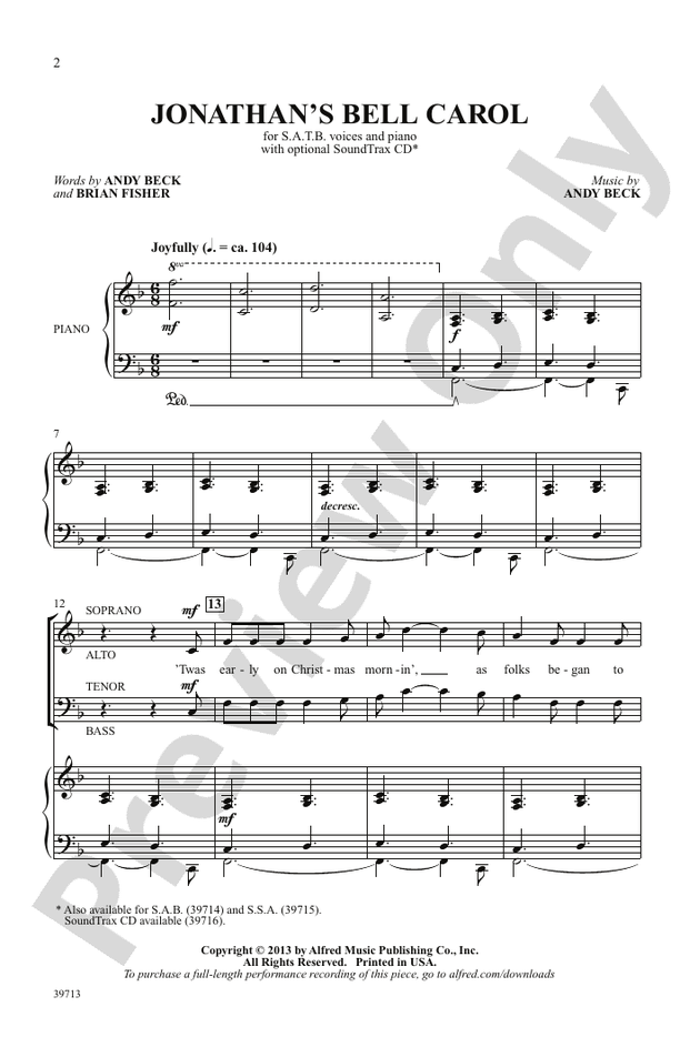 Jonathan's Bell Carol – SATB Choral Octavo (Digital Download)
