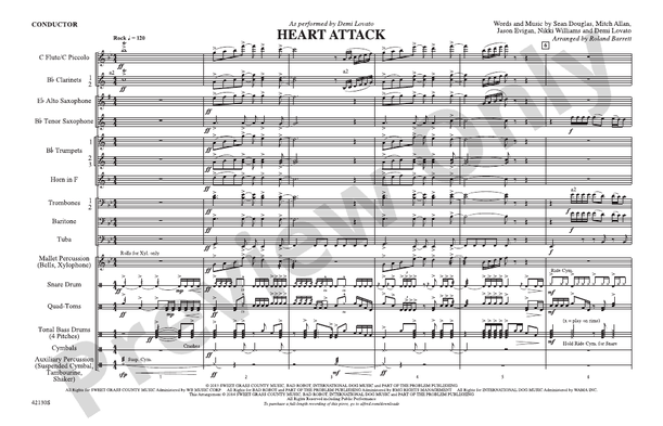 Heart Attack – Marching Band Conductor Score & Parts (Digital Download)