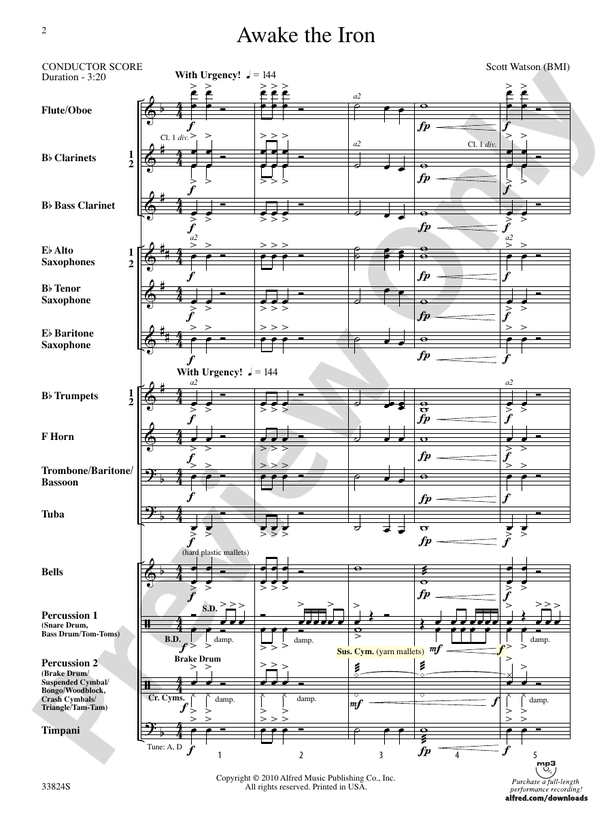 Awake the Iron - Concert Band Conductor Score & Parts (Digital Download)